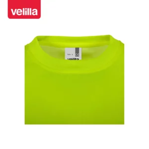 Camiseta manga larga Velilla 305618 Amarillo flúor, detalle de cuello