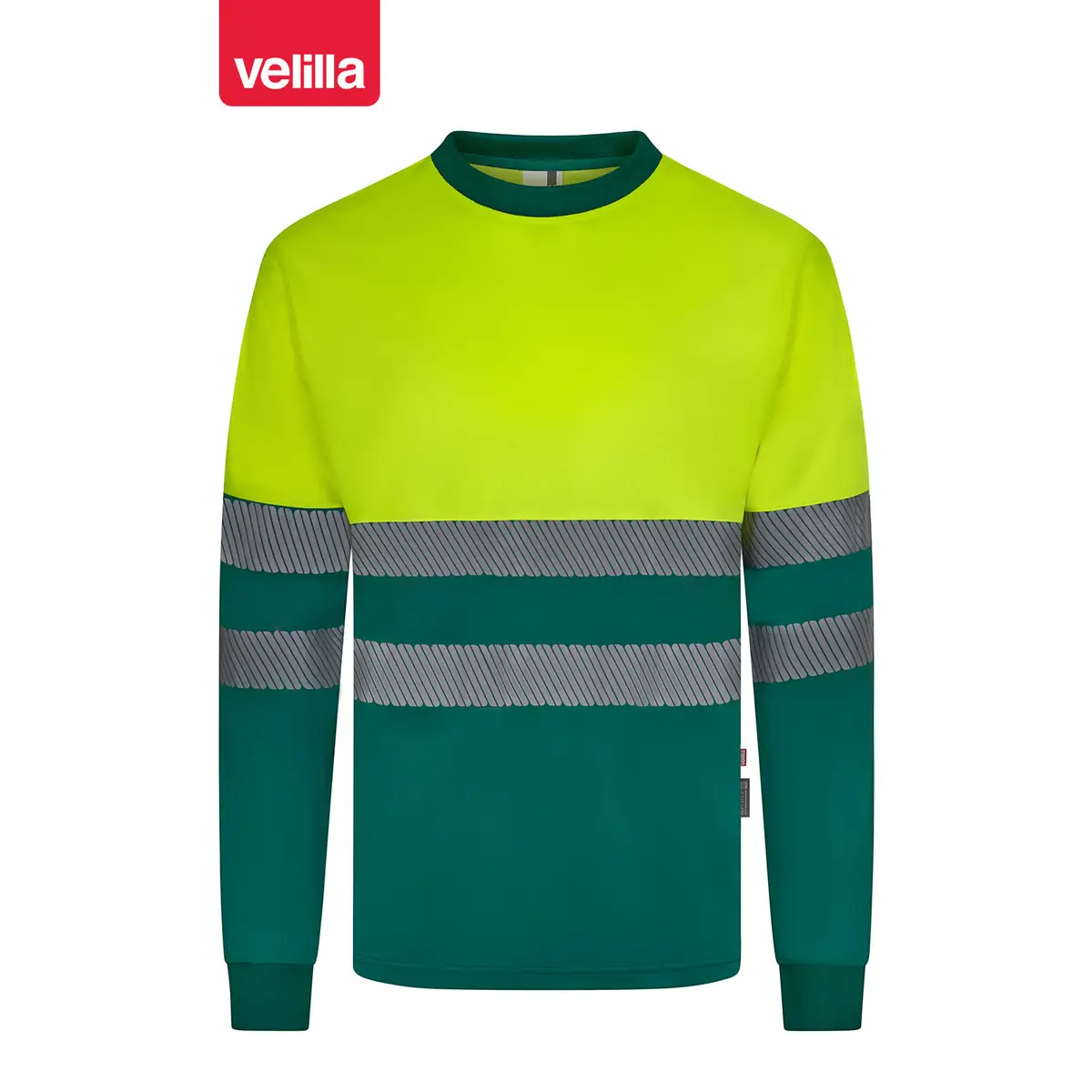 Camiseta bicolor manga larga Velilla 305619 7 Camiseta bicolor manga larga Velilla 305619 Verde/Amarillo flúor, vista frontal