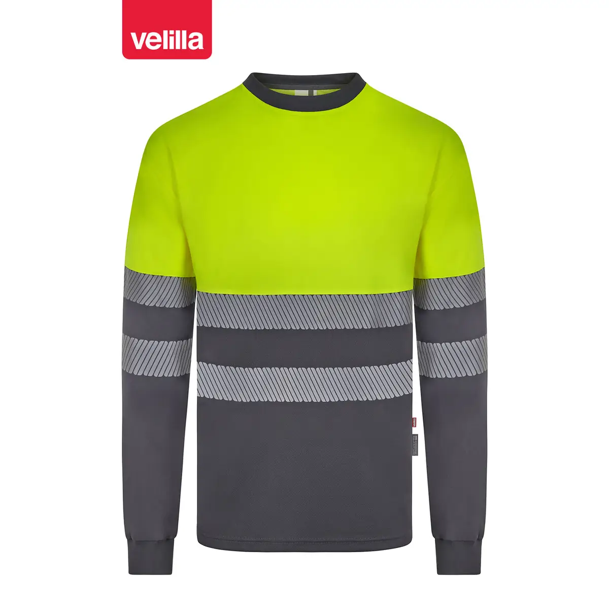 Camiseta bicolor manga larga Velilla 305619 1 Camiseta bicolor manga larga Velilla 305619 Gris/Amarillo flúor, vista frontal