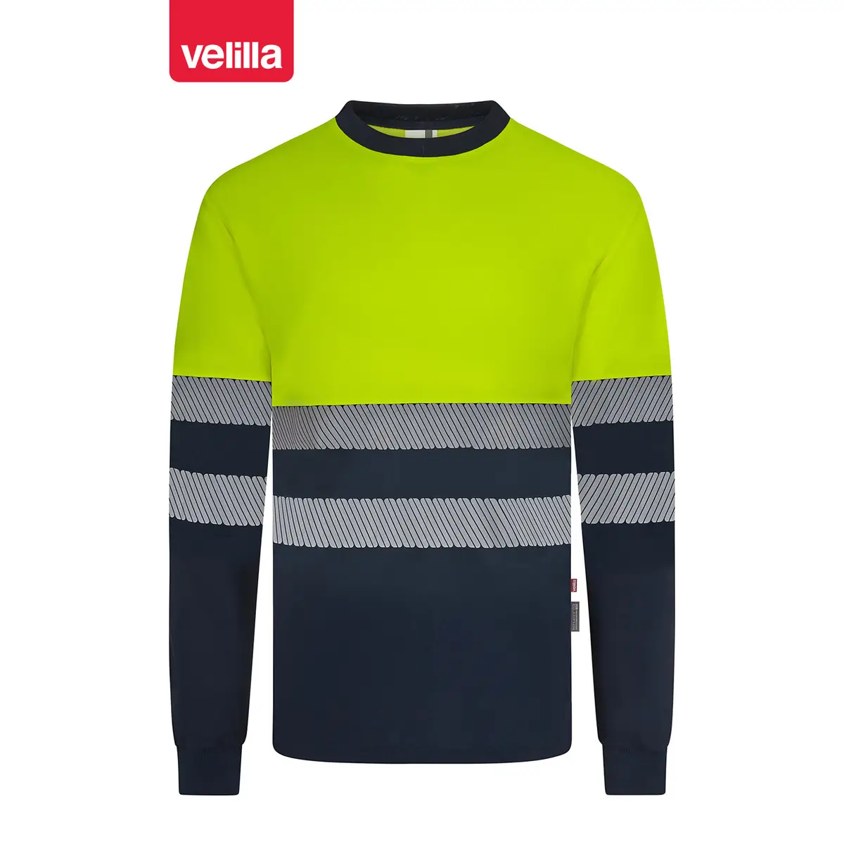 Camiseta bicolor manga larga Velilla 305619 4 Camiseta bicolor manga larga Velilla 305619 Azul navy/Amarillo flúor, vista frontal