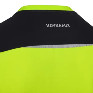 Camiseta técnica Velilla 305630 V.Dynamix Hi Vis Negro/Amarillo flúor, detalle de parte superior de la espalda