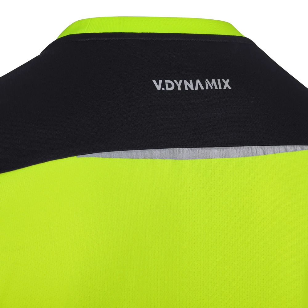Camiseta técnica Velilla 305630 V.Dynamix Hi Vis 19 Camiseta técnica Velilla 305630 V.Dynamix Hi Vis Negro/Amarillo flúor, detalle de parte superior de la espalda