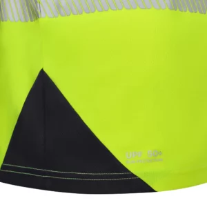 Camiseta técnica Velilla 305630 V.Dynamix Hi Vis Negro/Amarillo flúor, detalle de bajo lateral