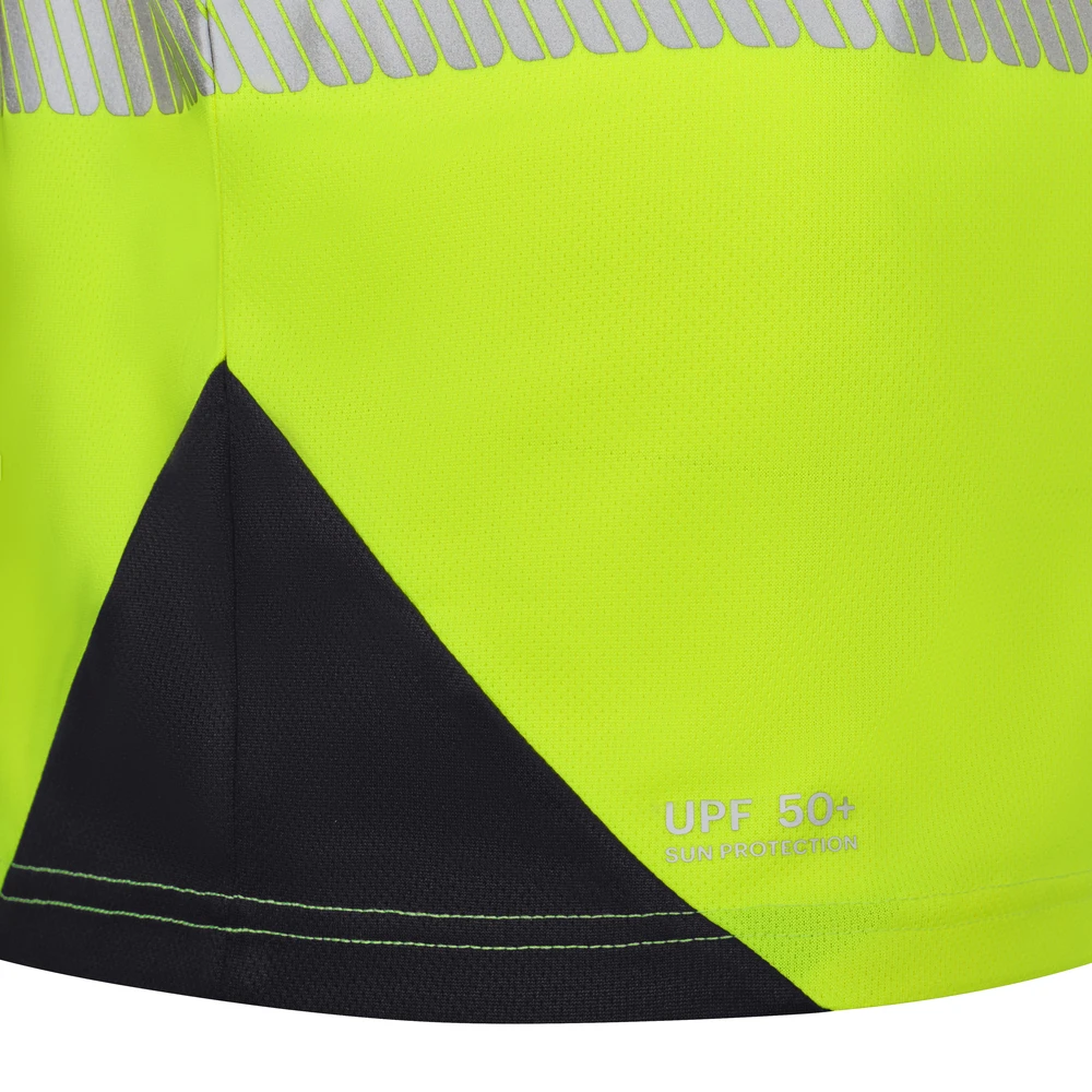 Camiseta técnica Velilla 305630 V.Dynamix Hi Vis 20 Camiseta técnica Velilla 305630 V.Dynamix Hi Vis Negro/Amarillo flúor, detalle de bajo lateral