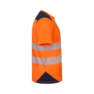 Camiseta técnica Velilla 305630 V.Dynamix Hi Vis Azul navy/Naranja flúor, vista lateral opuesta
