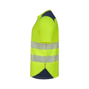 Camiseta técnica Velilla 305630 V.Dynamix Hi Vis Azul navy/Amarillo flúor, vista lateral