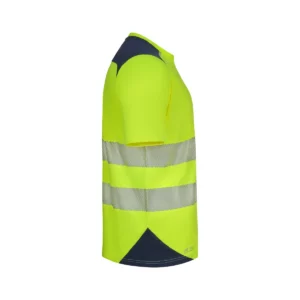 Camiseta técnica Velilla 305630 V.Dynamix Hi Vis Azul navy/Amarillo flúor, vista lateral opuesta