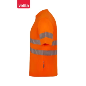 Camiseta reciclada manga corta Velilla 305632 naranja flúor, vista lateral