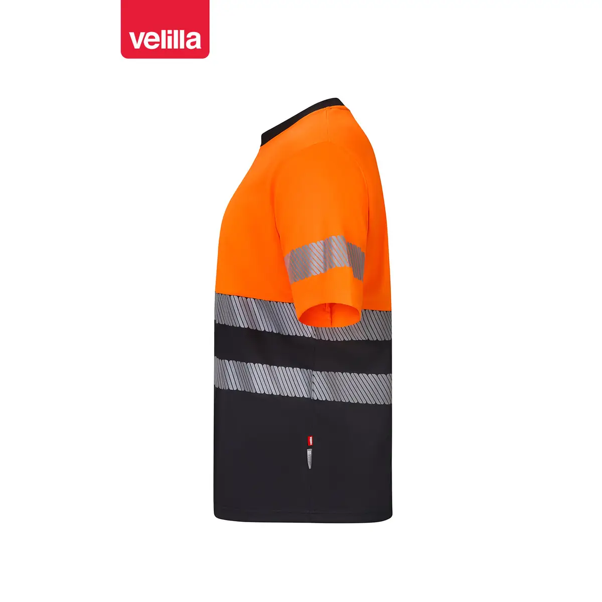 Camiseta reciclada manga corta Velilla 305633 39 Camiseta reciclada manga corta Velilla 305633 Negro/Naranja flúor, vista lateral
