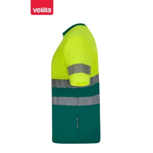 Camiseta reciclada manga corta Velilla 305633 Verde/Amarillo flúor, vista lateral