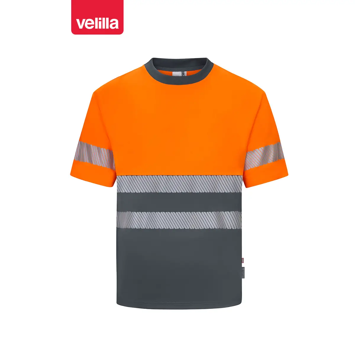 Camiseta reciclada manga corta Velilla 305633 34 Camiseta reciclada manga corta Velilla 305633 Gris/Naranja flúor, vista frontal