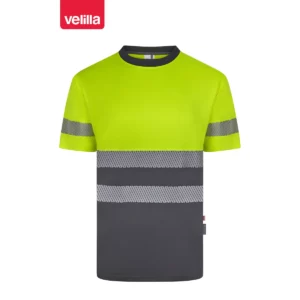 Camiseta reciclada manga corta Velilla 305633 Gris/Amarillo flúor, vista frontal