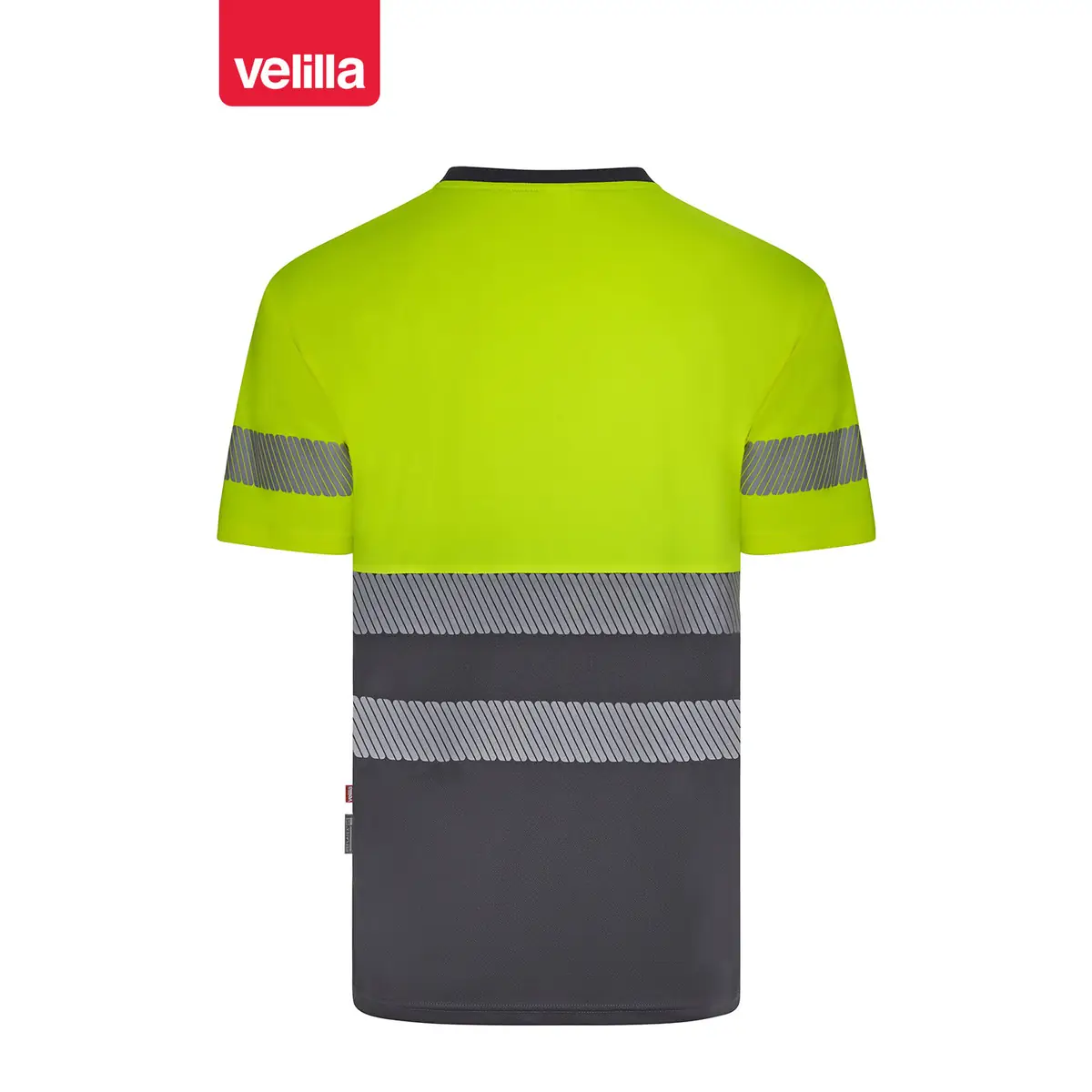 Camiseta reciclada manga corta Velilla 305633 3 Camiseta reciclada manga corta Velilla 305633 Gris/Amarillo flúor, vista trasera