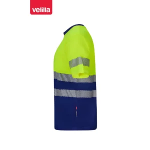 Camiseta reciclada manga corta Velilla 305633 Azulina/Amarillo flúor, vista lateral