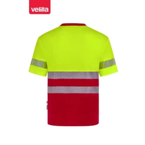 Camiseta reciclada manga corta Velilla 305633 Rojo/Amarillo flúor, vista trasera
