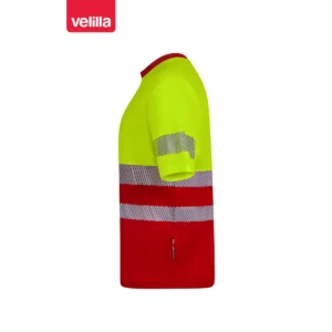 Camiseta reciclada manga corta Velilla 305633 Rojo/Amarillo flúor, vista lateral