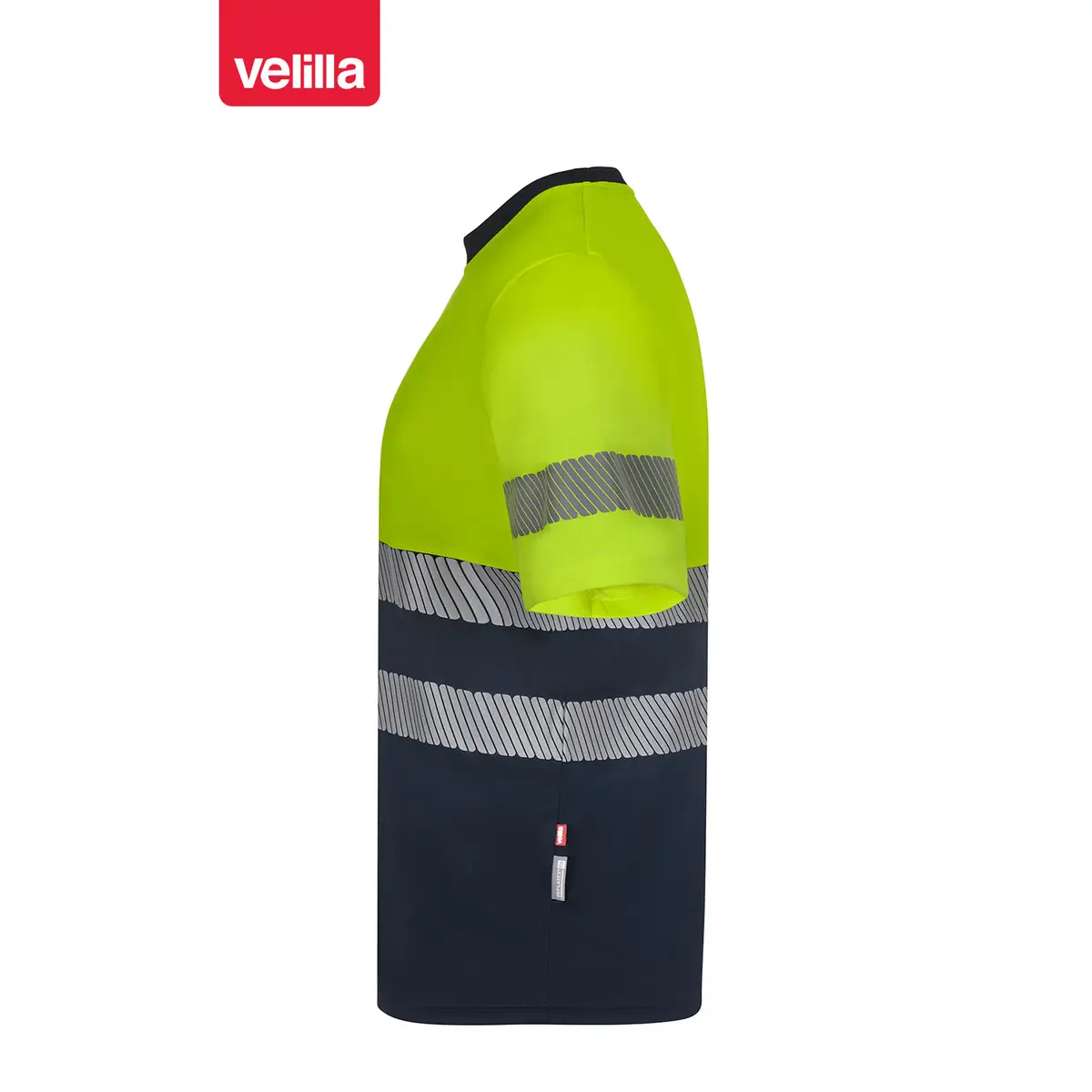 Camiseta reciclada manga corta Velilla 305633 14 Camiseta reciclada manga corta Velilla 305633 Azul navy/Amarillo flúor, vista lateral