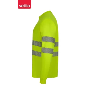 Camiseta reciclada manga larga Velilla 305634 amarillo flúor, vista lateral