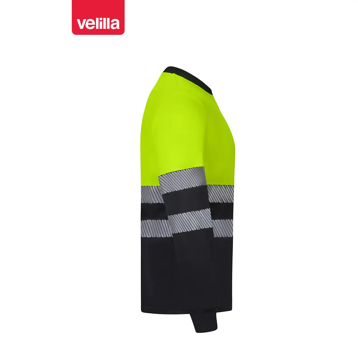 Camiseta reciclada manga larga Velilla 305635 23 Camiseta reciclada manga larga Velilla 305635 Negro/Amarillo flúor, vista lateral opuesta