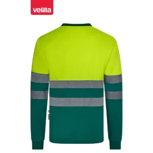 Camiseta reciclada manga larga Velilla 305635 Verde/Amarillo flúor, vista trasera