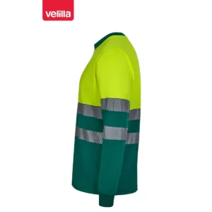 Camiseta reciclada manga larga Velilla 305635 Verde/Amarillo flúor, vista lateral