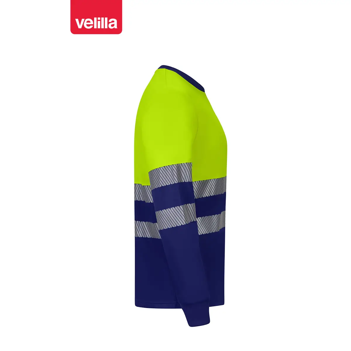 Camiseta reciclada manga larga Velilla 305635 27 Camiseta reciclada manga larga Velilla 305635 Azulina/Amarillo flúor, vista lateral opuesta