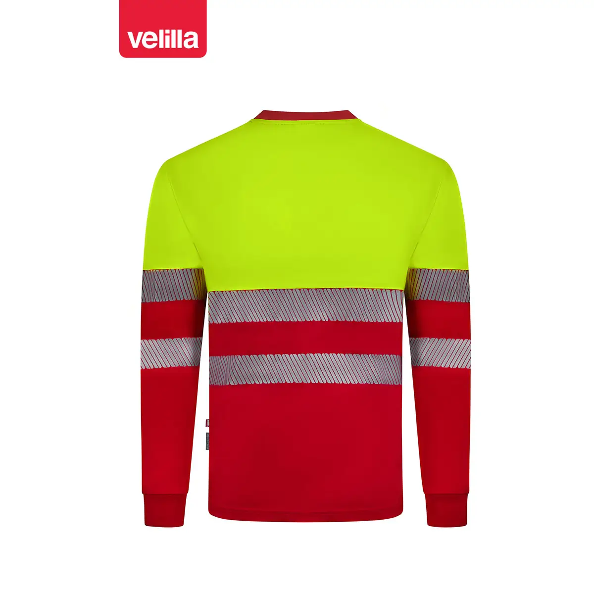 Camiseta reciclada manga larga Velilla 305635 32 Camiseta reciclada manga larga Velilla 305635 Rojo/Amarillo flúor, vista trasera