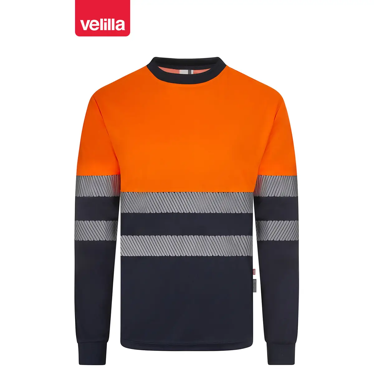 Camiseta reciclada manga larga Velilla 305635 18 Camiseta reciclada manga larga Velilla 305635 Azul navy/Naranja flúor, vista frontal