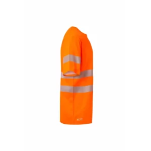 Camiseta manga corta Velilla 305642 Naranja flúor, vista lateral opuesta
