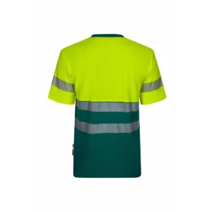 Camiseta bicolor manga corta Velilla 305643 Verde/Amarillo flúor, vista trasera