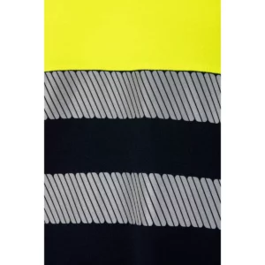 Camiseta bicolor manga corta Velilla 305643 Azul navy/Amarillo flúor, detalle de cintas reflectantes