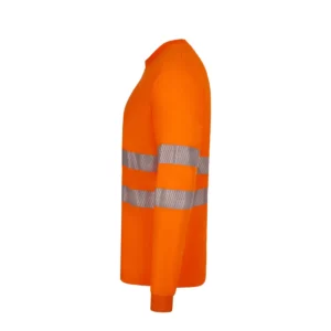Camiseta manga larga Velilla 305644 Naranja flúor, vista lateral
