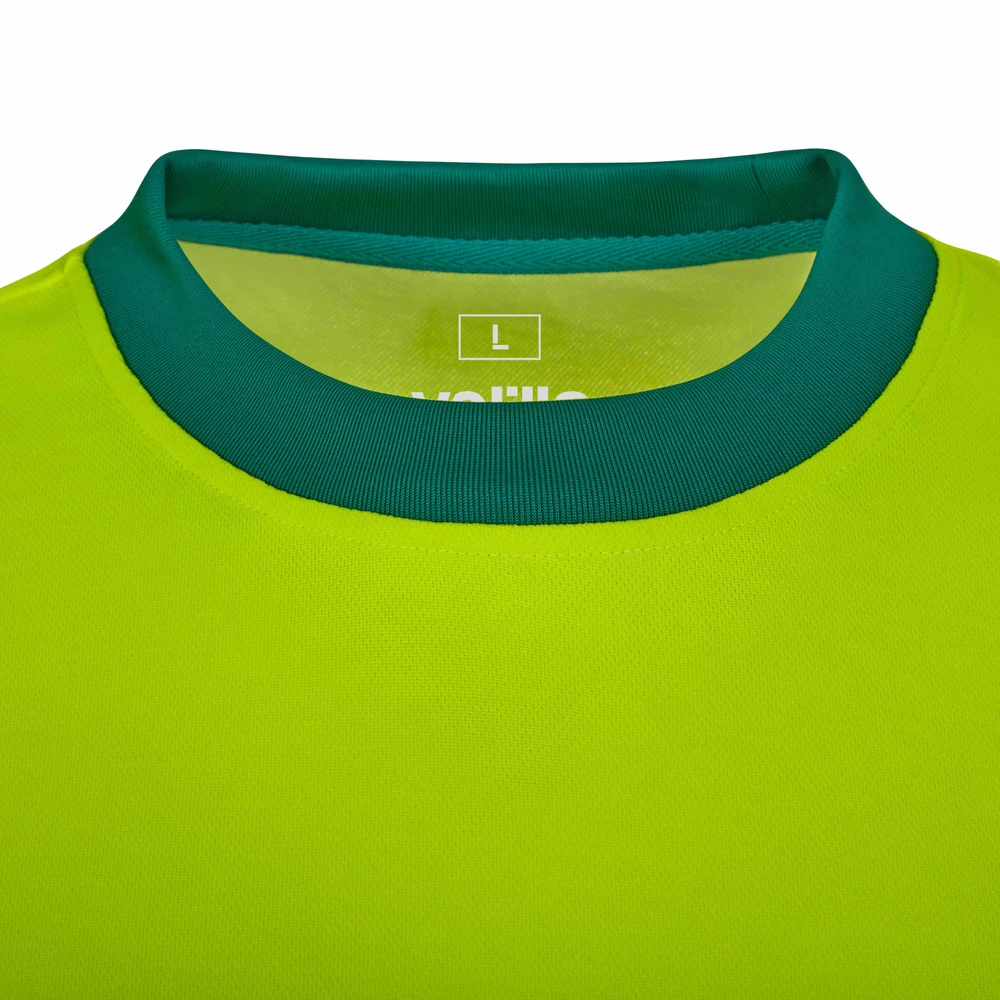 Camiseta bicolor manga larga Velilla 305645 15 Camiseta bicolor manga larga Velilla 305645 Verde/Amarillo flúor, detalle de cuello