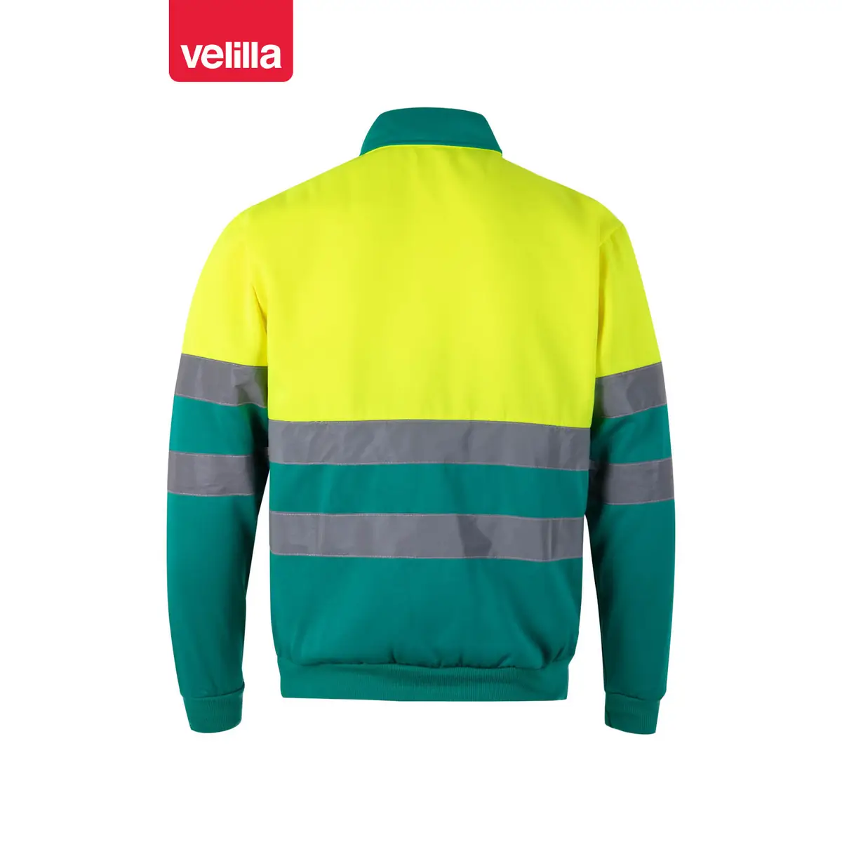 Sudadera bicolor Velilla 305701 con media cremallera 10 Sudadera bicolor Velilla 305701 con media cremallera Verde/Amarillo flúor, vista trasera