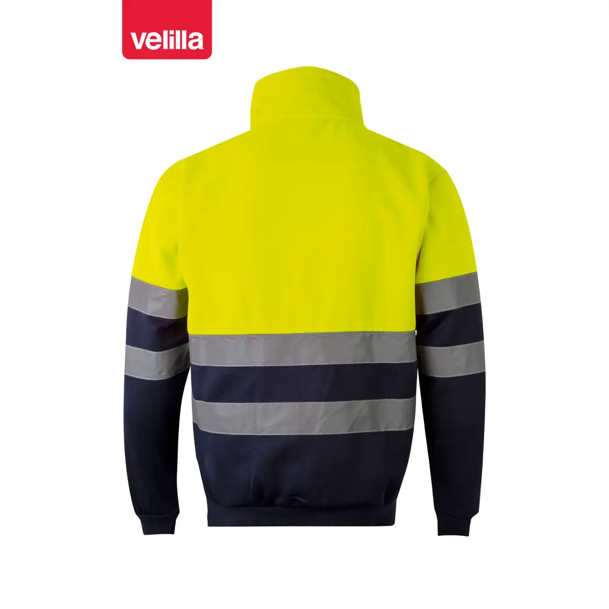 Sudadera bicolor Velilla 305701 con media cremallera 7 Sudadera bicolor Velilla 305701 con media cremallera Azul navy/Amarillo flúor, vista trasera