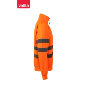 Sudadera Velilla 305702 con media cremallera Naranja flúor, vista lateral opuesta