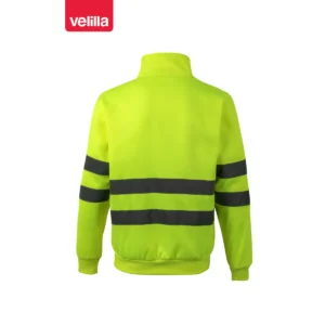 Sudadera Velilla 305702 con media cremallera Amarillo flúor, vista trasera