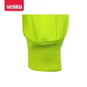Sudadera Velilla 305702 con media cremallera Amarillo flúor, detalle de puño