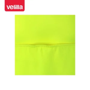 Sudadera Velilla 305702 con media cremallera Amarillo flúor, detalle de tejido y costuras