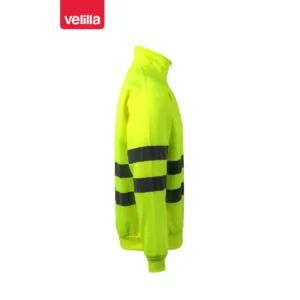 Sudadera Velilla 305702 con media cremallera Amarillo flúor, vista lateral opuesta