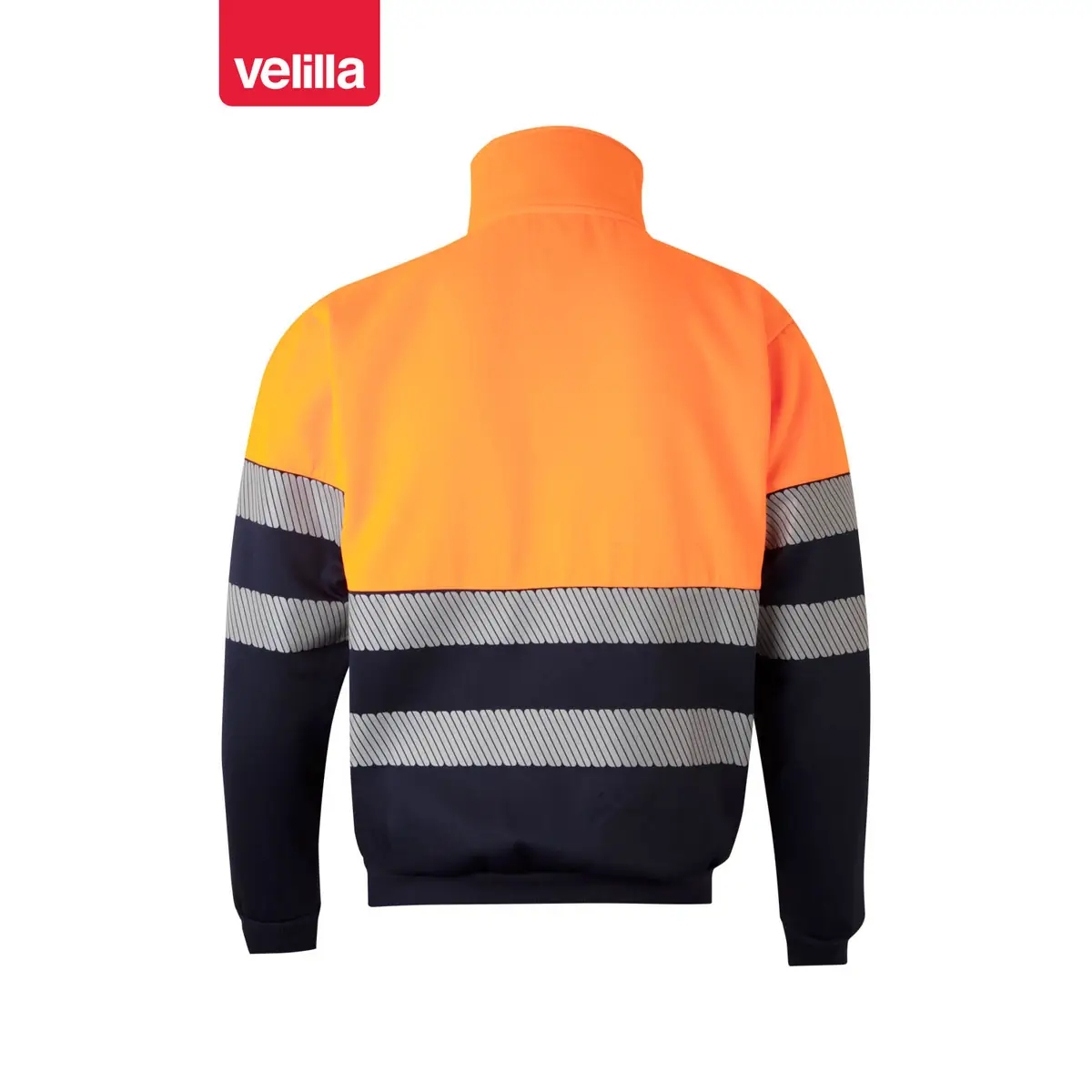 Sudadera bicolor Velilla 305703 con media cremallera 12 Sudadera bicolor Velilla 305703 con media cremallera Azul navy/Naranja flúor, vista trasera