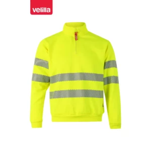 Sudadera Velilla 305704 con media cremallera Amarillo flúor, vista frontal