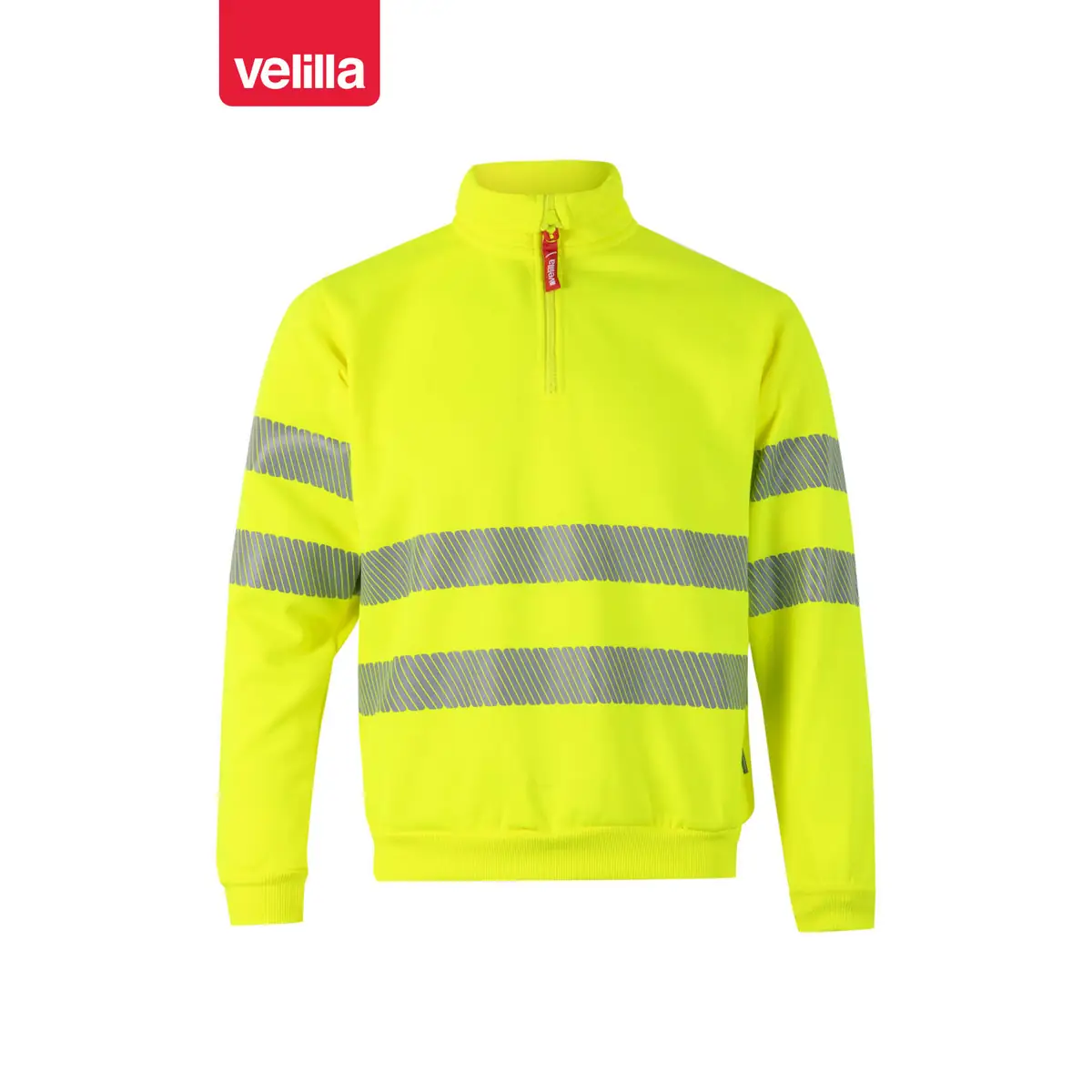 Sudadera Velilla 305704 con media cremallera 1 Sudadera Velilla 305704 con media cremallera Amarillo flúor, vista frontal
