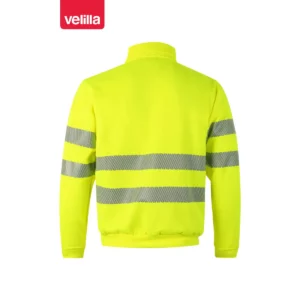 Sudadera Velilla 305704 con media cremallera Amarillo flúor, vista trasera