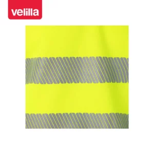Sudadera Velilla 305704 con media cremallera Amarillo flúor, detalle de cintas reflectantes
