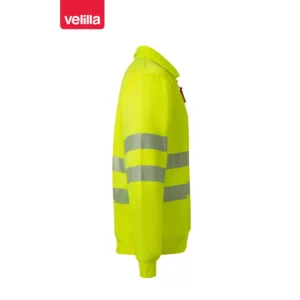 Sudadera Velilla 305704 con media cremallera Amarillo flúor, vista lateral opuesta
