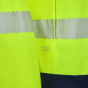 Chaqueta polar Velilla V.Dynamix Hi Vis 305730 Azul navy/Amarillo flúor, detalle de cinta reflectante segmentada