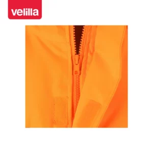 Chaleco acolchado bicolor Velilla 305902 Azul navy/Naranja flúor, detalle de cremallera