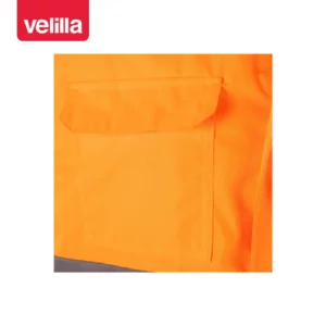 Chaleco acolchado bicolor Velilla 305902 Azul navy/Naranja flúor, detalle de bolsillo del pecho
