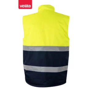 Chaleco acolchado bicolor Velilla 305902 Azul navy/Amarillo flúor, vista trasera